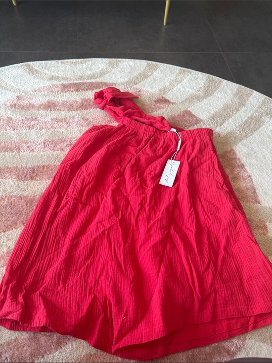 Petal & Pup Dresses & Skirts - Petal & Pup Red One-Shoulder Mini Dress